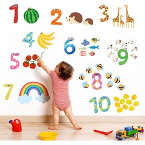 ملصقات جدارية لطيفة على شكل أبجدية كرتونية مع حيوانات، ملصق جداري تعليمي قابل للتقشير واللصق لغرفة نوم الأطفال وفصول الحضانة in Saudi Arabia