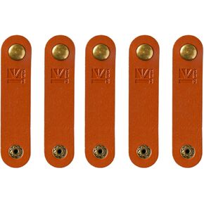 5 Pcs Cord Organizer Cable Ties, KBEAR A1 Genuine Leather Portable Cord Keeper Cable Straps with Metal Snaps for IEM Cable, in Ear Monitor, KZ ZS10 PRO, Earphone, Earbuds, Charging Wires (5pcs, Brown) in Kuwait