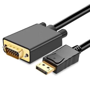 كابل محول DP إلى VGA بطول 1.8 متر ثابت بدون فقدان الإرسال، منفذ عرض عالي الكفاءة إلى سلك محول VGA، قلب نحاسي ممتاز خالٍ من الأكسجين، محول DP بدون فقدان in Kuwait