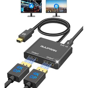 محول Mini DisplayPort إلى Dual DisplayPort، 4K60 هرتز Thunderbolt 2 ذكر إلى 2 DP أنثى محول عرض ممتد، Mini DP 1.4 Spitter لجهاز MacBook Air/Pro، Mac mini، Surface Pro/Dock in Kuwait