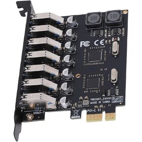 GOWENIC 7 Ports PCIE USB 3.0 Expansion Card, 5Gbps High Speed Transmission, Stable Power Supply, for Wins 11 10 8 7 in Kuwait