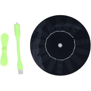 مروحة ZJchao تعمل بالطاقة الشمسية، مروحة شمسية 5 وات ملحقات دفيئة USB صغيرة مع لوحة، كوب شفط و2 ملحقات للاستخدام في بيئات القيادة المختلفة in Kuwait