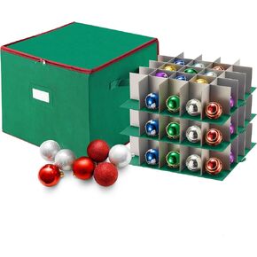 Tiny Tim Totes Christmas Storage Box with Zip Top, Large Ornaments storage box, holds up to 75 ornaments, Red in Saudi Arabia