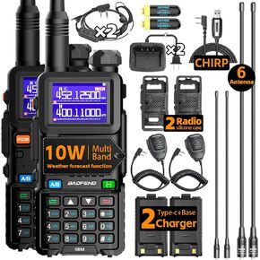 Baofeng Radio UV-5RM Ham Radio Handheld UV5R Walkie Talkies Long Range with NOAA Weather | Rechargeable |Programming Cable & Earpiece | 999 Channels for Emergency,Survival,Hunting,Camping(2 Pack) in Kuwait