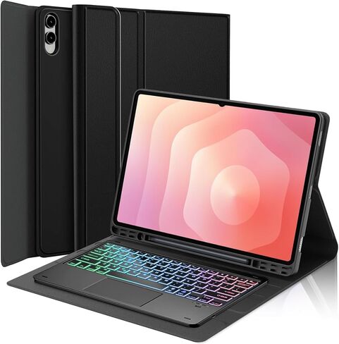 Touchpad Keyboard Case for Samsung Galaxy Tab S11 Ultra 14.6 Inch 2025 Tablet SM-X936B/ SM-X930, 7 Color Rainbow Backlight Detachable Bluetooth Trackpad Keyboard Folio Cover with S Pen Holder in Saudi Arabia