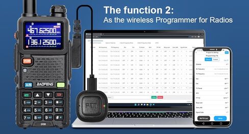 TIDRADIO Wireless Programmer for Baofeng Radio 5RM, UV-5R, UV-5G Plus,APP & PC Programmable/Bluetooth PTT Button with MIC for TD-H3 Plus/TD-H9 & 4th Gen TD-H8, for ODmaster APP Talking, 3-in-1 in Saudi Arabia