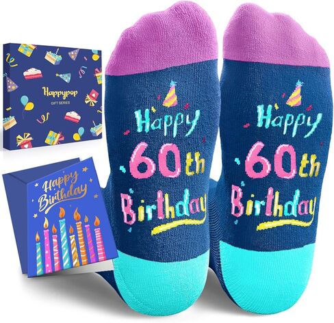 45TH 50TH Birthday Gifts - Women Man 45 50 Year Old Bday Socks, Happy Bday Gifts with Cards in Saudi Arabia