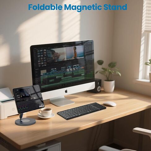 Nillkin SnapBranch Pro Magnetic Charging Stand for iPad Pro M5,M4, Air M2 M3, Wireless Charging for iPhone 17 Pro Max/16 Pro, Aluminum Alloy Tablet Holder Mount, Adjustable Desk Stand Charging Station in Saudi Arabia