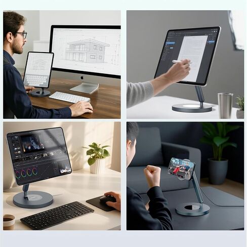 Nillkin SnapBranch Pro Magnetic Charging Stand for iPad Pro M5,M4, Air M2 M3, Wireless Charging for iPhone 17 Pro Max/16 Pro, Aluminum Alloy Tablet Holder Mount, Adjustable Desk Stand Charging Station in Saudi Arabia