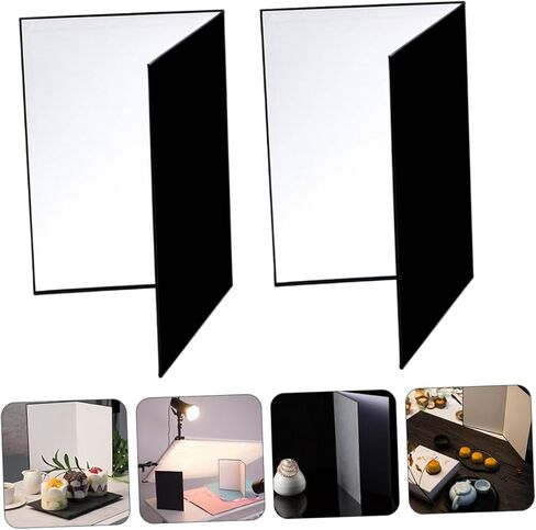 Homoyoyo 2pcs A4 عاكسات ضوء من الورق المقوى قابلة للطي لإضاءة الكاميرا، لوحات عاكسة للصور المحمولة للتصوير الفوتوغرافي للأغذية والمنتجات والاستوديو والاستخدام في الهواء الطلق in Kuwait