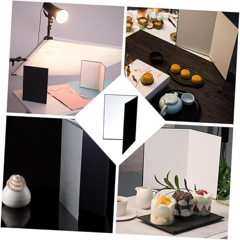 Homoyoyo 2pcs A4 عاكسات ضوء من الورق المقوى قابلة للطي لإضاءة الكاميرا، لوحات عاكسة للصور المحمولة للتصوير الفوتوغرافي للأغذية والمنتجات والاستوديو والاستخدام في الهواء الطلق in Kuwait