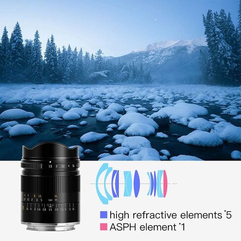 عدسة كاميرا TTArtisan 21 مم F1.5 APSH بإطار كامل بزاوية واسعة للغاية وتركيز يدوي ثابت لكاميرا Sony E Mount بدون مرآة باللون الأسود in Saudi Arabia