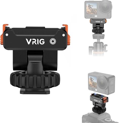 VRIG حامل مغناطيسي سريع الفك لـ DJI Osmo Action 6 / Osmo Nano، محول حذاء بارد بزاوية قابلة للتعديل وقاعدة واجهة خيط 1/4 بوصة متوافقة مع حامل ثلاثي القوائم، ملحقات الحذاء الساخن لكاميرا DSLR، AC-36 in Kuwait