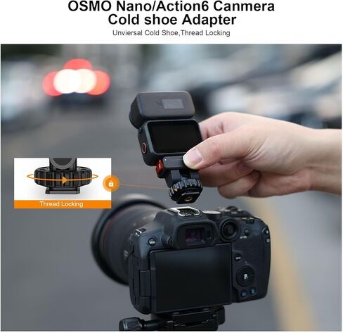 VRIG حامل مغناطيسي سريع الفك لـ DJI Osmo Action 6 / Osmo Nano، محول حذاء بارد بزاوية قابلة للتعديل وقاعدة واجهة خيط 1/4 بوصة متوافقة مع حامل ثلاثي القوائم، ملحقات الحذاء الساخن لكاميرا DSLR، AC-36 in Kuwait