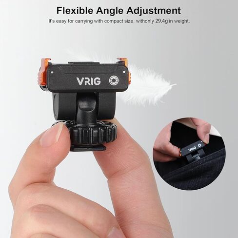 VRIG حامل مغناطيسي سريع الفك لـ DJI Osmo Action 6 / Osmo Nano، محول حذاء بارد بزاوية قابلة للتعديل وقاعدة واجهة خيط 1/4 بوصة متوافقة مع حامل ثلاثي القوائم، ملحقات الحذاء الساخن لكاميرا DSLR، AC-36 in Kuwait