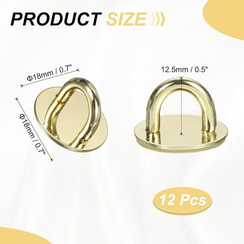 PATIKIL Metal Phone Charm Hook 0.7", 12Pcs Adhesive Circle Shaped Phone Finger Grip Hook Smartphones Keychain Ring Charm Loop for DIY Tablet Case Accessories, Gold in Saudi Arabia