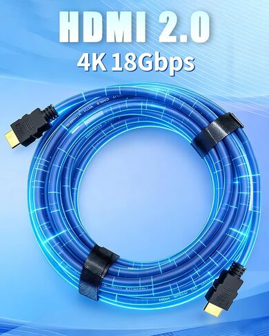 كابل HDMI عالي السرعة 4K، سلك إيثرنت أسود بطول 10 أقدام، متوافق مع التلفزيون، PS5، الكمبيوتر المحمول، العرض، جهاز العرض، الواقع الافتراضي in Kuwait