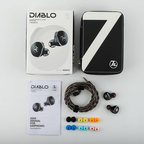 Linsoul 7Hz x Crinacle: Diablo/Divine in-Ear Monitors,14.5mm Planar Magnetic Driver IEM,HiFi Earbuds with Detachable 2 Pin Single Crystal Copper Cable,Earphone for Audiophiles(Diablo, Black) in Saudi Arabia