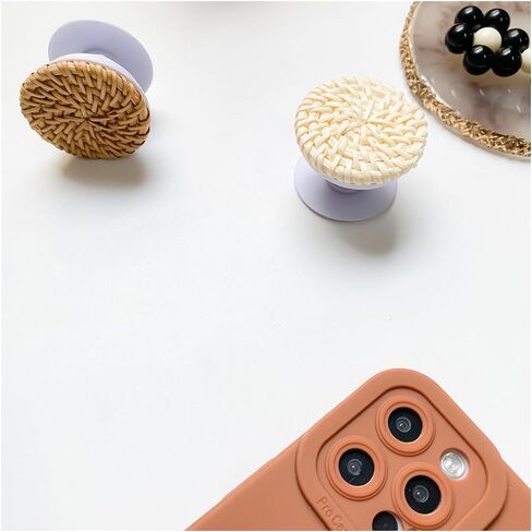 Phone Ring Holder Phone Grip Cell Phone Stand Cell Phone Holder Universal Collapsible Rattan Weaving Phone Grip and Phone Stand for Phones and Tablets Pack of 2 in Saudi Arabia
