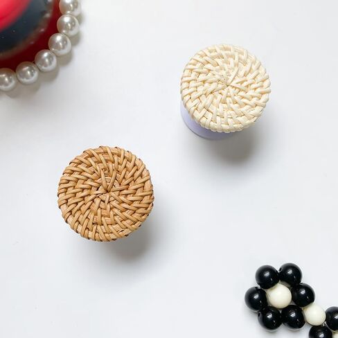 Phone Ring Holder Phone Grip Cell Phone Stand Cell Phone Holder Universal Collapsible Rattan Weaving Phone Grip and Phone Stand for Phones and Tablets Pack of 2 in Saudi Arabia