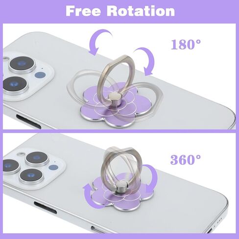 Ouligay 5PCS Flower Phone Ring Holder Grip Cute Metal Phone Ring Stand 360° Rotating and 180°Angle Adjustable Ring Holder for Phone Case Smartphones in Kuwait