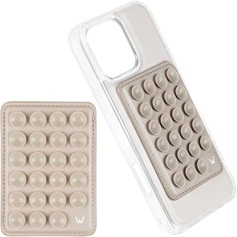 Walli Suction Cup Phone Mount, Silicone Sticky Grip Accessory for iPhone, Strong Suction Phone Holder for Hands-Free Use-Beige in Saudi Arabia
