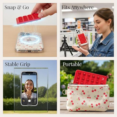 Walli Suction Cup Phone Mount, Silicone Sticky Grip Accessory for iPhone, Strong Suction Phone Holder for Hands-Free Use-Beige in Saudi Arabia