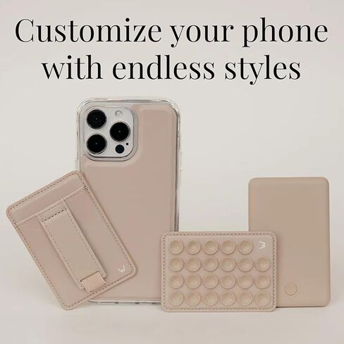 Walli Suction Cup Phone Mount, Silicone Sticky Grip Accessory for iPhone, Strong Suction Phone Holder for Hands-Free Use-Beige in Saudi Arabia