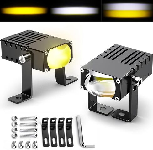 مصابيح قيادة شواية LED مع مجموعة إضاءة عمل فائقة السطوع، مصابيح ضباب بيضاء/صفراء للشاحنة/السيارة/الطرق الوعرة/UTV (قطعتان) in Kuwait