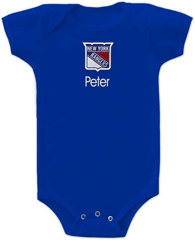 New York Rangers Custom Baby Bodysuit - Personalized Baby Name Embroidery (0-3 Months, Royal Blue) in Saudi Arabia