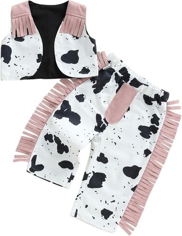 Toddler Girl Western Outfit Baby Cowgirl Clothes Sleeveless Vest Jacket Tasseled Pants Set Kids Baby Spring Clothes in Saudi Arabia