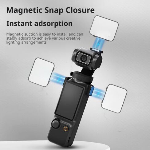 ضوء تعبئة الكاميرا متوافق مع DJI Pocket 3، للإضاءة المحمولة وتصوير الفيديو المحسن (مجموعة إضاءة التعبئة المزدوجة) in Saudi Arabia