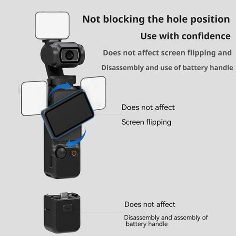 ضوء تعبئة الكاميرا متوافق مع DJI Pocket 3، للإضاءة المحمولة وتصوير الفيديو المحسن (مجموعة إضاءة التعبئة المزدوجة) in Saudi Arabia