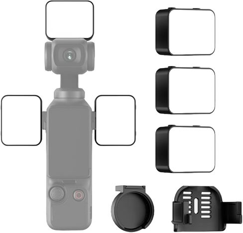ضوء تعبئة الكاميرا متوافق مع DJI Pocket 3، للإضاءة المحمولة وتصوير الفيديو المحسن (مجموعة إضاءة التعبئة المزدوجة) in Saudi Arabia