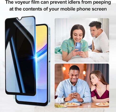 3 Pack Privacy Screen Protector for Samsung Galaxy A15 5G|Anti-Spy Tempered Glass Anti-Scratch, 9H Hardness & Easy Installation in Saudi Arabia
