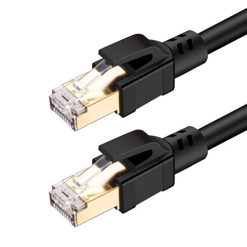 كابل إيثرنت Cat 8، كابل شبكة LAN عالي السرعة 40 جيجابت في الثانية 2000 ميجا هرتز، موصلات RJ45 مطلية بالذهب، 3FT، للاستخدام الداخلي (عبوة من 10 قطع) in Kuwait