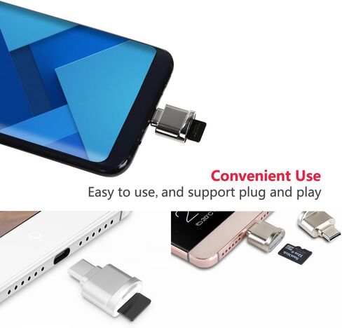 قارئ بطاقات Goshyda USB من النوع C، محول قارئ بطاقات ذاكرة فلاش TF من سبائك الألومنيوم OTG، التوصيل والتشغيل in Kuwait