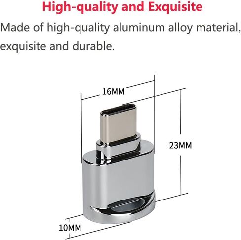قارئ بطاقات Goshyda USB من النوع C، محول قارئ بطاقات ذاكرة فلاش TF من سبائك الألومنيوم OTG، التوصيل والتشغيل in Kuwait