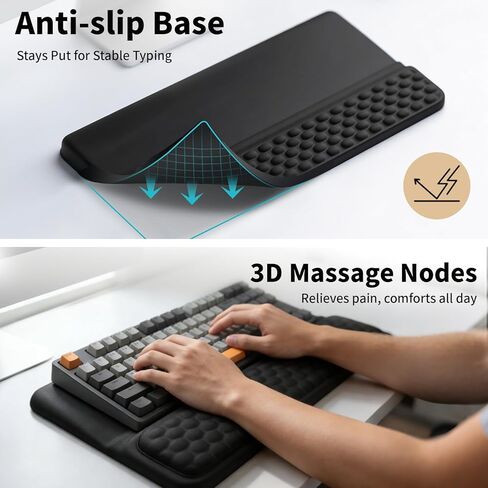 Wrist Rest with Keyboard Stand, Memory Foam Computer Keyboard Wrist Support Pad, Soft Ergonomic Desk Cushion Hand Rest for Office Home School in Saudi Arabia