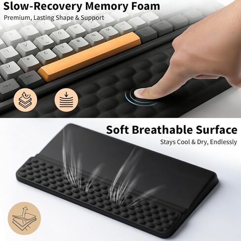 Wrist Rest with Keyboard Stand, Memory Foam Computer Keyboard Wrist Support Pad, Soft Ergonomic Desk Cushion Hand Rest for Office Home School in Saudi Arabia