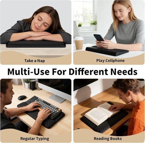 Wrist Rest with Keyboard Stand, Memory Foam Computer Keyboard Wrist Support Pad, Soft Ergonomic Desk Cushion Hand Rest for Office Home School in Saudi Arabia