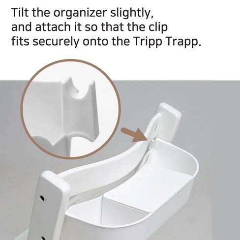 منظم تخزين Stokke Tripp Trapp، أبيض - جيب خلفي للكرسي العالي مع حجرة للمناديل المبللة، سهل التركيب، مادة PP متينة in Kuwait
