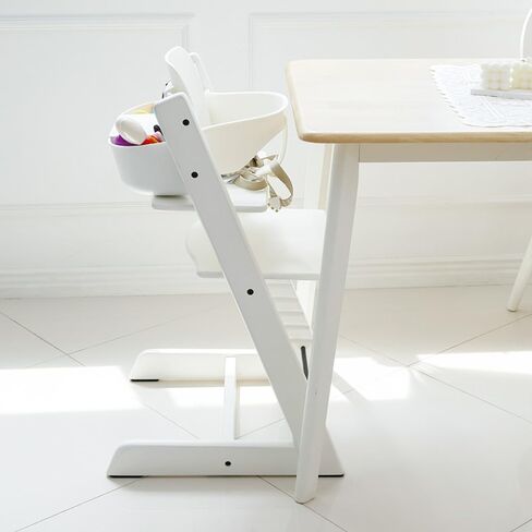 منظم تخزين Stokke Tripp Trapp، أبيض - جيب خلفي للكرسي العالي مع حجرة للمناديل المبللة، سهل التركيب، مادة PP متينة in Kuwait