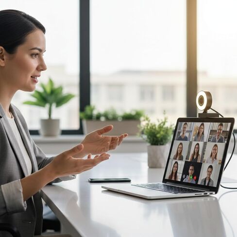 StreamLED HD USB Webcam with Adjustable LED Ring Light & Digital Mic – 720p Web Cam for Streaming, Zoom Meetings, Video Calls, Conferencing, Online Classes & Remote Work Setup in Saudi Arabia