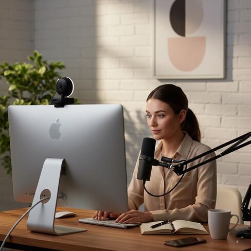 StreamLED HD USB Webcam with Adjustable LED Ring Light & Digital Mic – 720p Web Cam for Streaming, Zoom Meetings, Video Calls, Conferencing, Online Classes & Remote Work Setup in Saudi Arabia