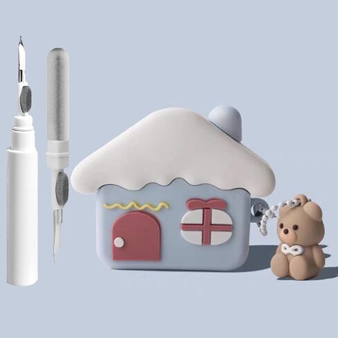 حافظة لطيفة لجهاز AirPods 4، غطاء حافظة 2024 مع مجموعة منظف، Airpods 4 حافظات نسائية من السيليكون المضاد للسقوط، 4 ملحقات لسماعات الأذن، علب شحن، سلسلة مفاتيح للفتيات لأجهزة Airpods الجيل الرابع (بطريق لطيف) in Kuwait