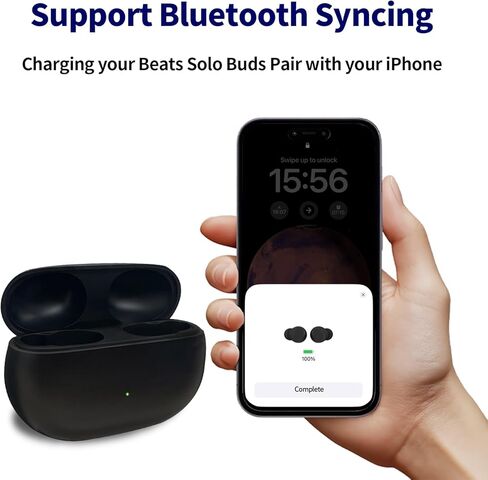 حقيبة شحن بديلة مطورة لسماعات Beats Solo Buds مع بطارية مدمجة بقدرة 660 مللي أمبير في الساعة، وزر مزامنة وقاعدة شحن محمولة منبثقة، ومنفذ شحن USB-C (سماعات الأذن غير متضمنة) in Saudi Arabia