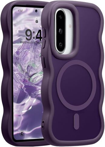 UEEBAI Magnetic for Samsung Galaxy Z Flip 5/Z Flip 6/7 FE Case, Compatible with MagSafe, Transparent Clear Wave Frame Design Soft Edge Cover Matte Shockproof Phone Case- Pink in Saudi Arabia