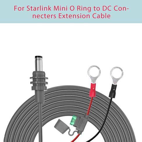لكابل شحن Starlink Mini O-Ring DC، كابل بطارية مباشر عالي التحمل بطول 10 أقدام مع حامل مصهر، 18AWG مقاوم للطقس لملحقات مصدر الطاقة Starlink Mini، RV، القارب، الاستخدام خارج الشبكة in Kuwait