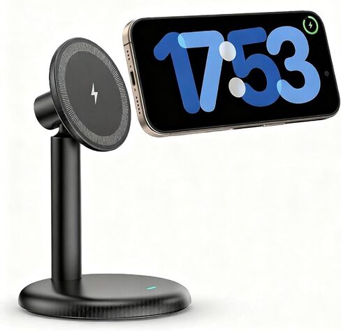 Magnetic Wireless Charger for iPhone, Fast Mag-Safe Charger Stand, Magnet Charger for iPhone 17/16/15/14/13 Series in Saudi Arabia